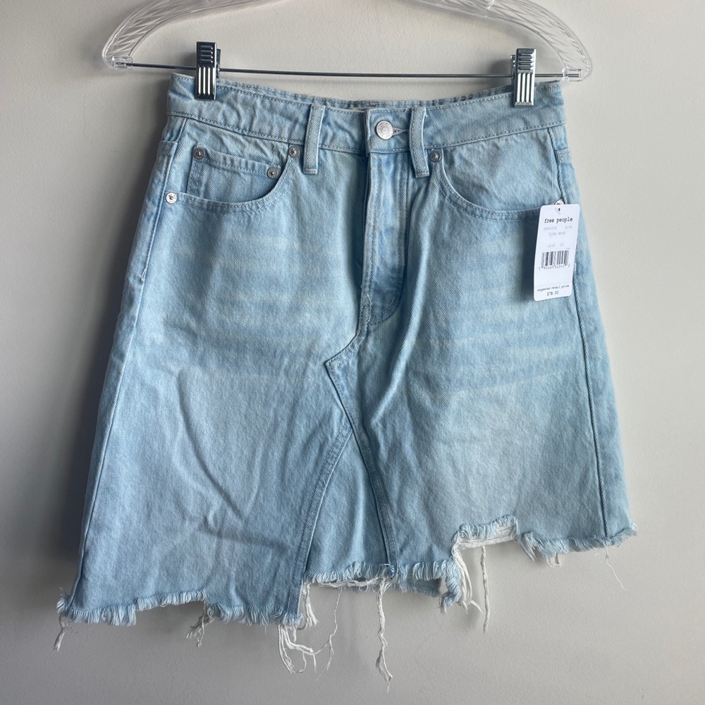 Free People high-rise denim skirt
